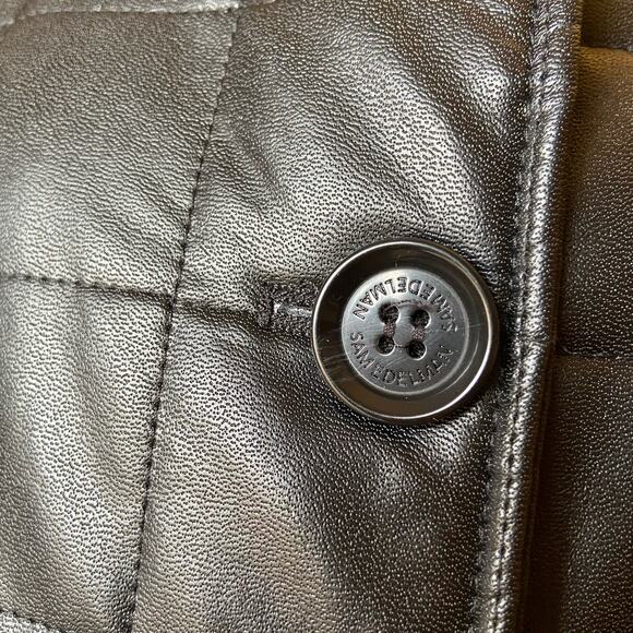 Sam Edelman Black Faux Leather Quilted Jacket - Picture 6 of 10